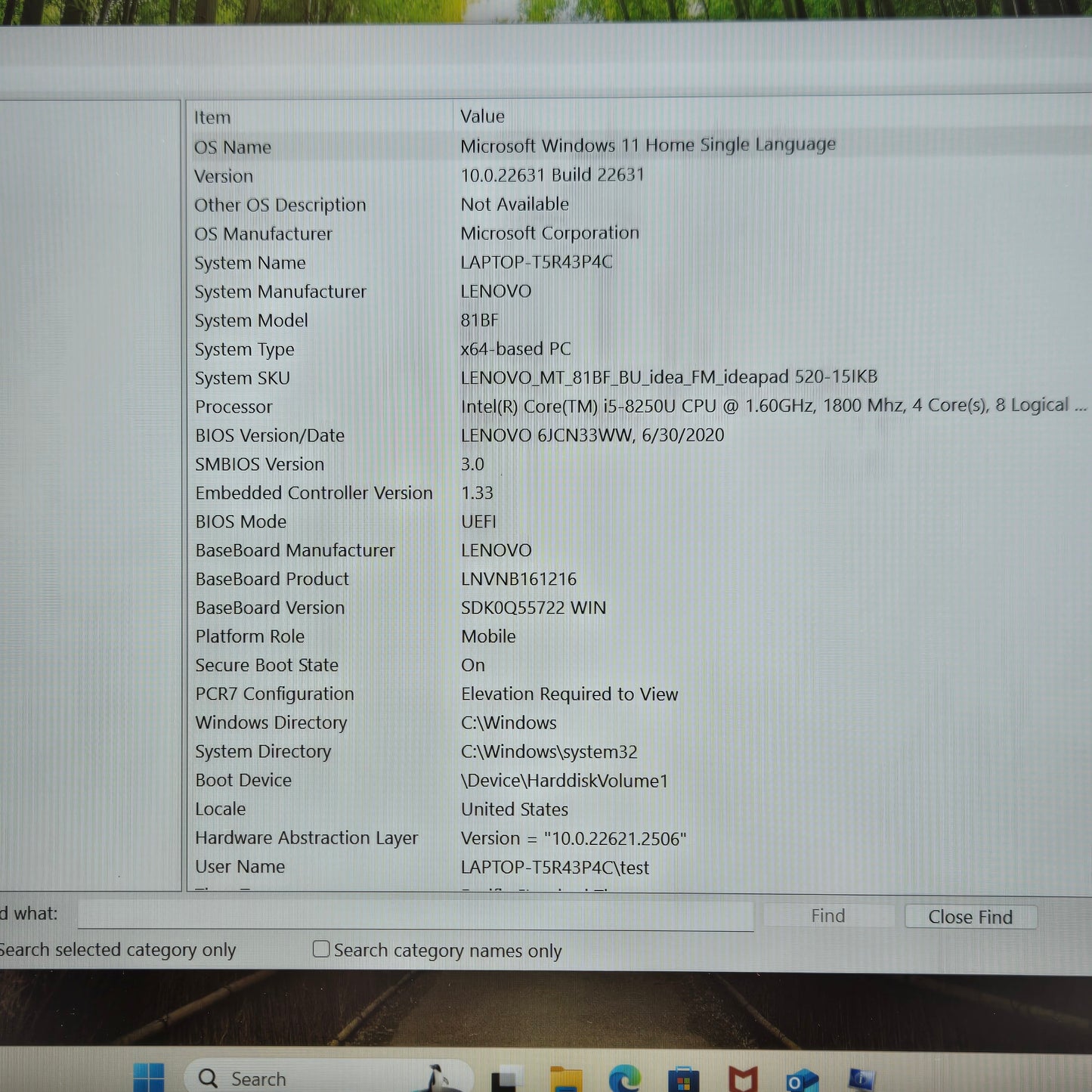 Lenovo IdeaPad 81BF 15.6" i5-8250U 1.6GHz 8GB RAM 1TB HDD NVIDIA GeForce MX150
