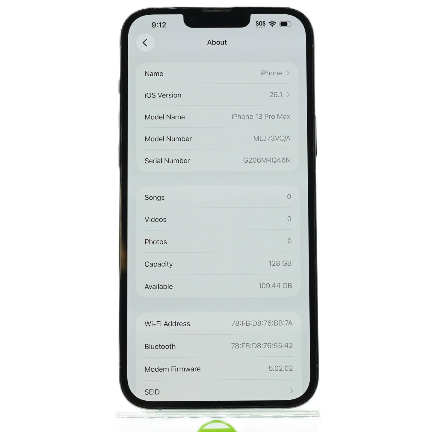 Apple iPhone 13 Pro Max 128GB Unlocked Sierra Blue MLJ73VC/A