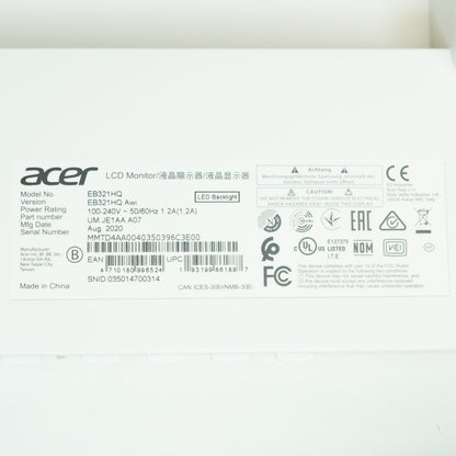 Acer 32" EB321HQ LED-backlit LCD IPS 60Hz Flat Panel Monitor